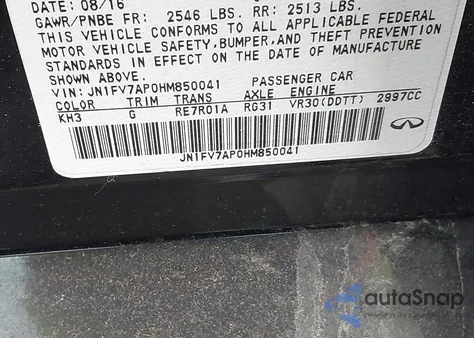 2017 Infiniti Q50 3.0T Red Sport 400 from USA, damaged, VIN JN1FV7AP0HM850041